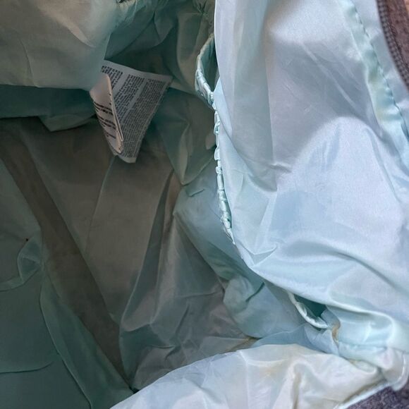 JJ Cole light gray fabric Caprice diaper bag aqua blue lining . - Picture 12 of 14